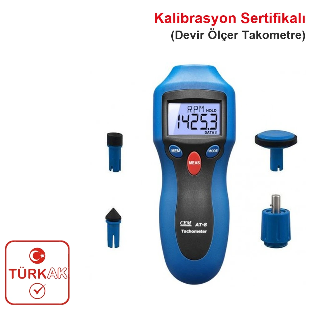 Cem AT8 Temaslı Temassız Devir Ölçer Takometre