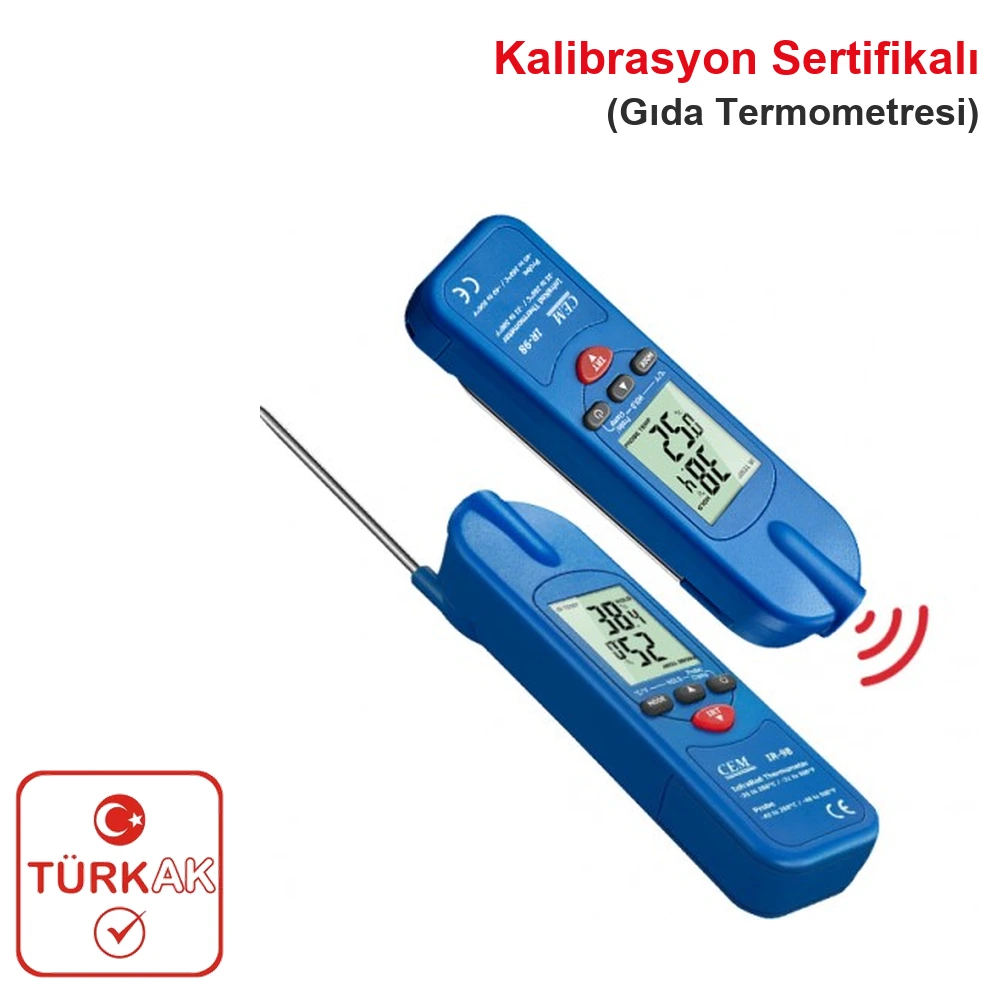 Cem IR98 Problu ve Kızılötesi Ölçer Gıda Termometresi