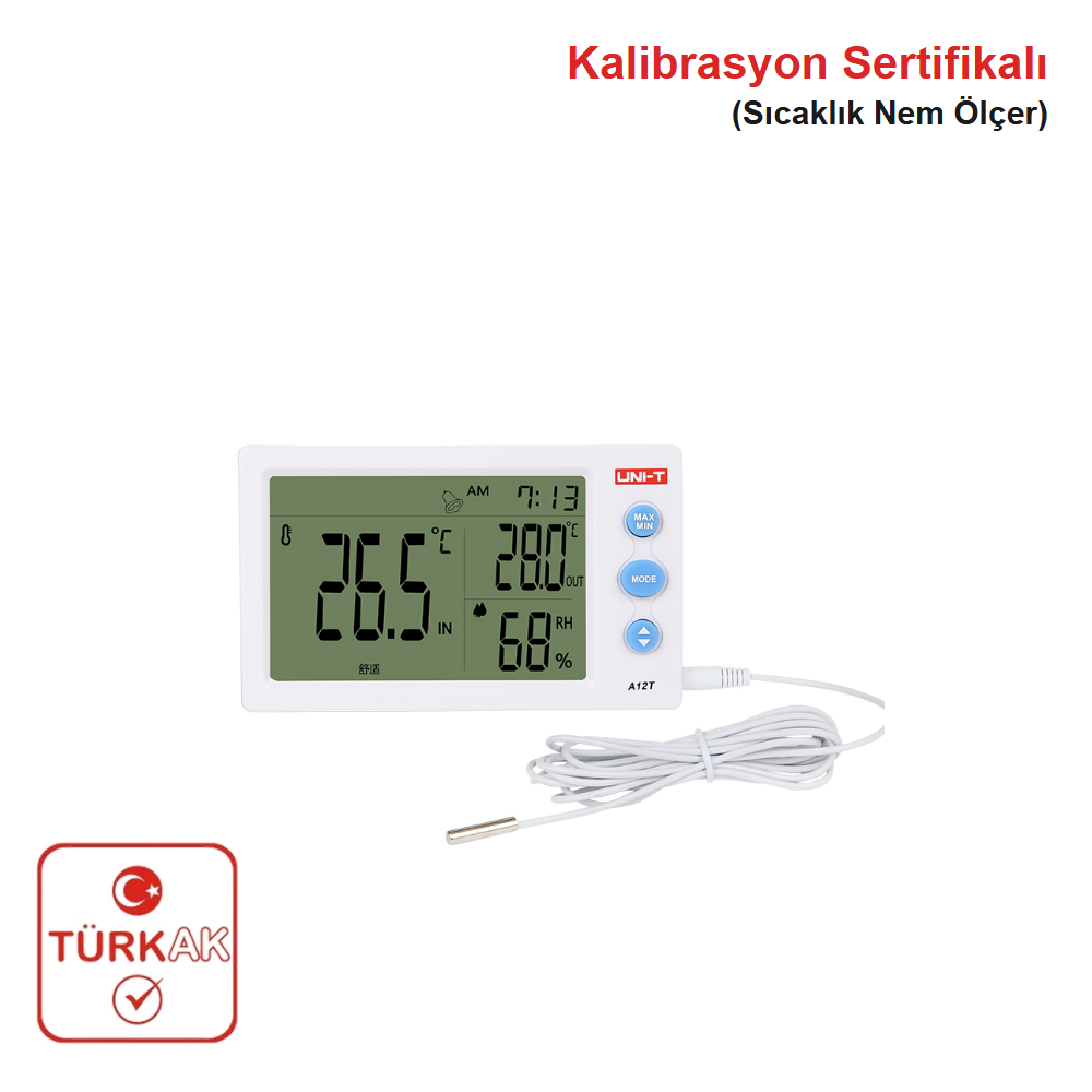 UNI-T A12T Dijital Termometre Sıcaklık Nem Ölçer