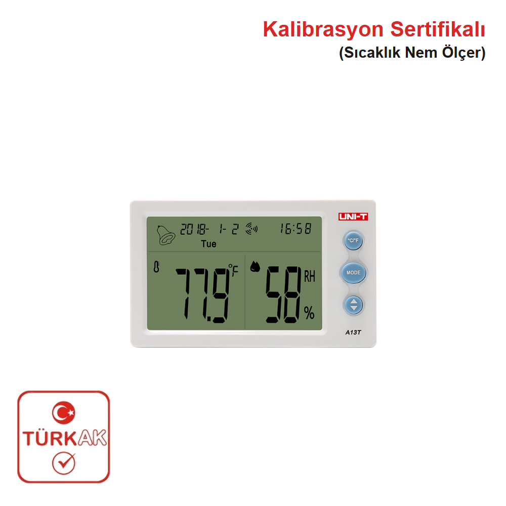 UNI-T A13T Dijital Saat Sıcaklık Nem Ölçer